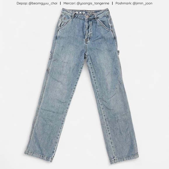 Light wash wide leg carpenter jeans - Picture 1 of 8